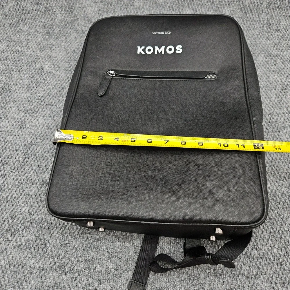 Maverick & Co Komos Black Leather Backpack Professional Laptop Bag Travel School